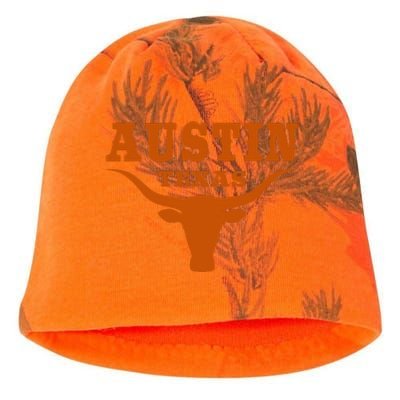 Texas Tx American Bull United States Font Kati - Camo Knit Beanie