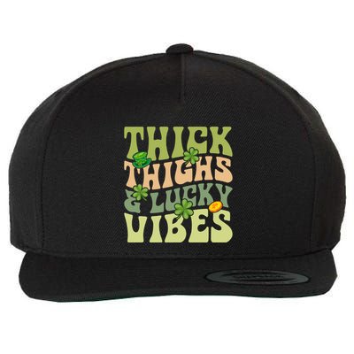Thick Thighs And Lucky Vibes Gift Wool Snapback Cap