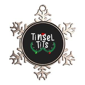 Tinsel Tits And Jingle Balls Funny Matching Christmas Couple Metallic Star Ornament