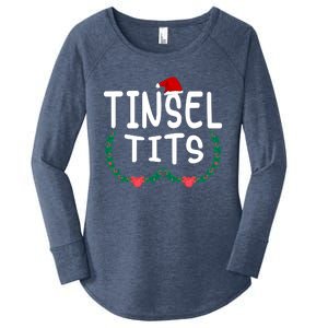 Tinsel Tits And Jingle Balls Funny Christmas Women's Perfect Tri Tunic Long Sleeve Shirt