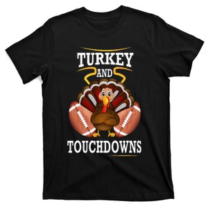 Thanksgiving Turkey And Touchdowns Football Kids T-Shirt