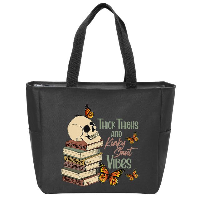 Thick Thighs And Kinky Smut Vibes Apparel Zip Tote Bag