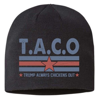 TACO Trump Always Chickens Out Funny Sustainable Beanie