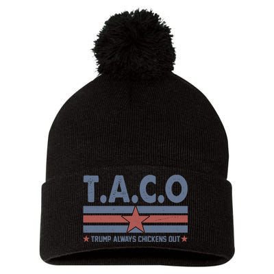 TACO Trump Always Chickens Out Funny Pom Pom 12in Knit Beanie