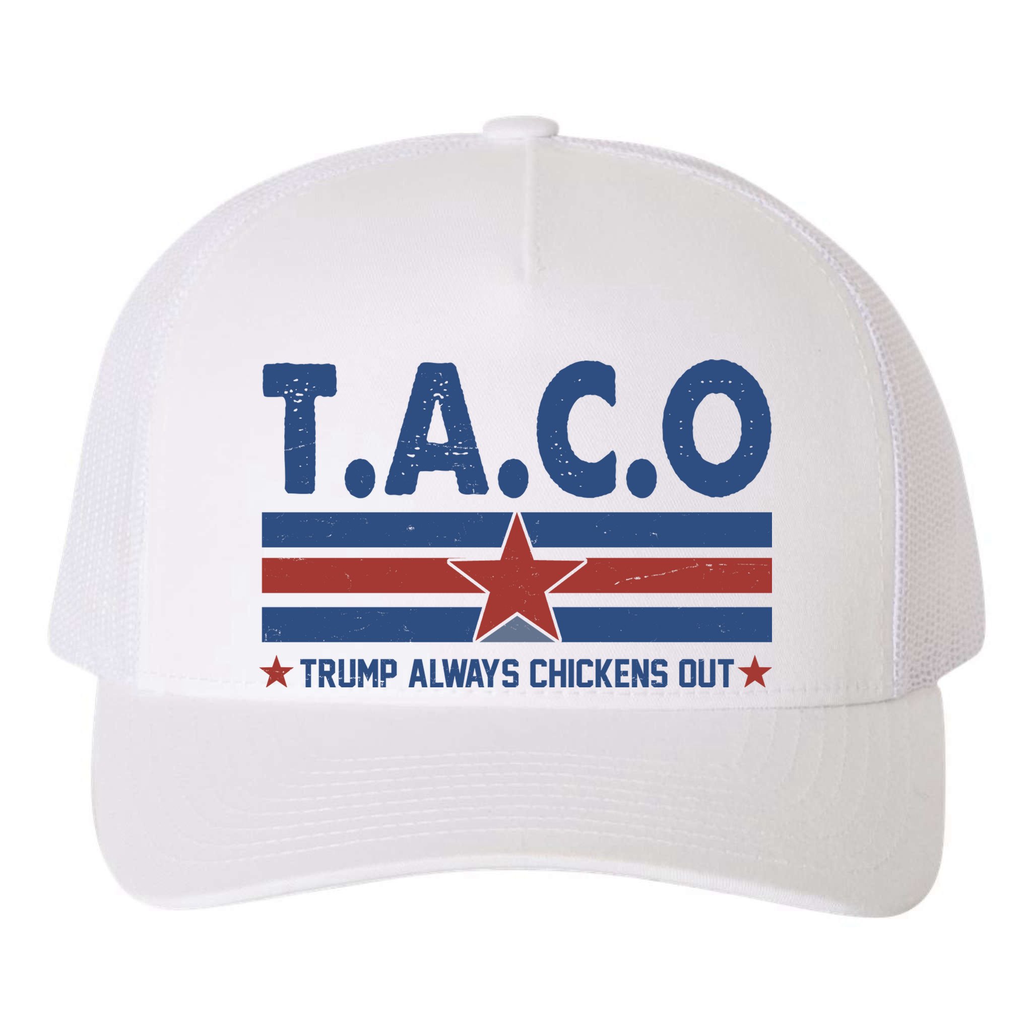TACO Trump Always Chickens Out Funny Yupoong Adult 5-Panel Trucker Hat