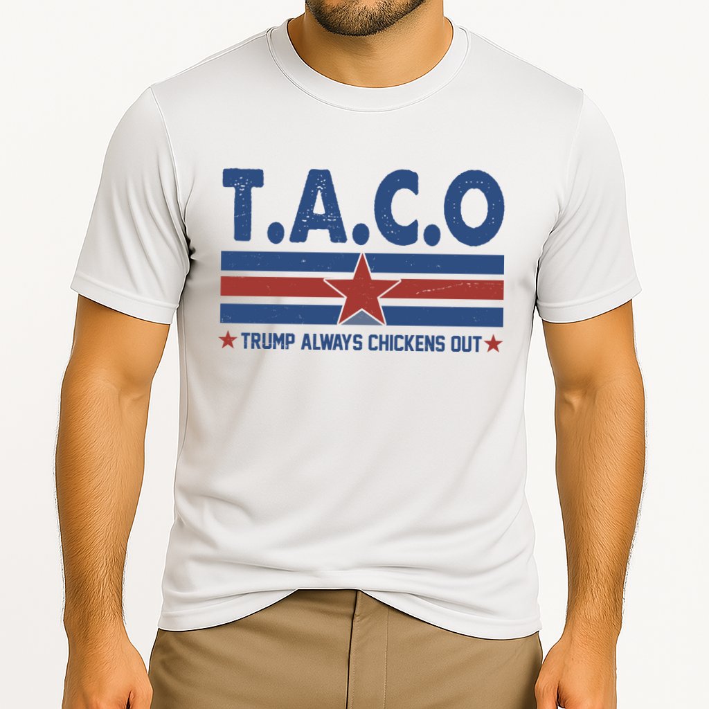 TACO Trump Always Chickens Out Funny Cooling Performance Crew T-Shirt