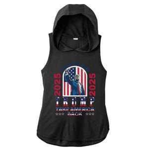 Trump Take America Back 2024  Freedom And Safety Ladies PosiCharge Tri-Blend Wicking Draft Hoodie Tank