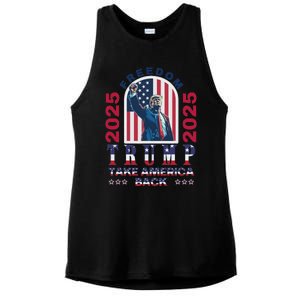 Trump Take America Back 2024  Freedom And Safety Ladies PosiCharge Tri-Blend Wicking Tank