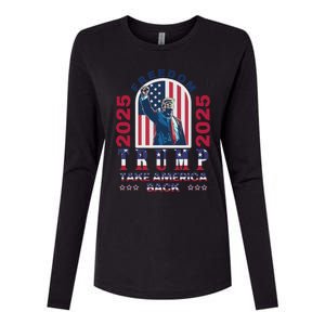 Trump Take America Back 2024  Freedom And Safety Womens Cotton Relaxed Long Sleeve T-Shirt