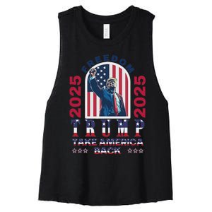 Trump Take America Back 2024  Freedom And Safety Women's Racerback Cropped Tank