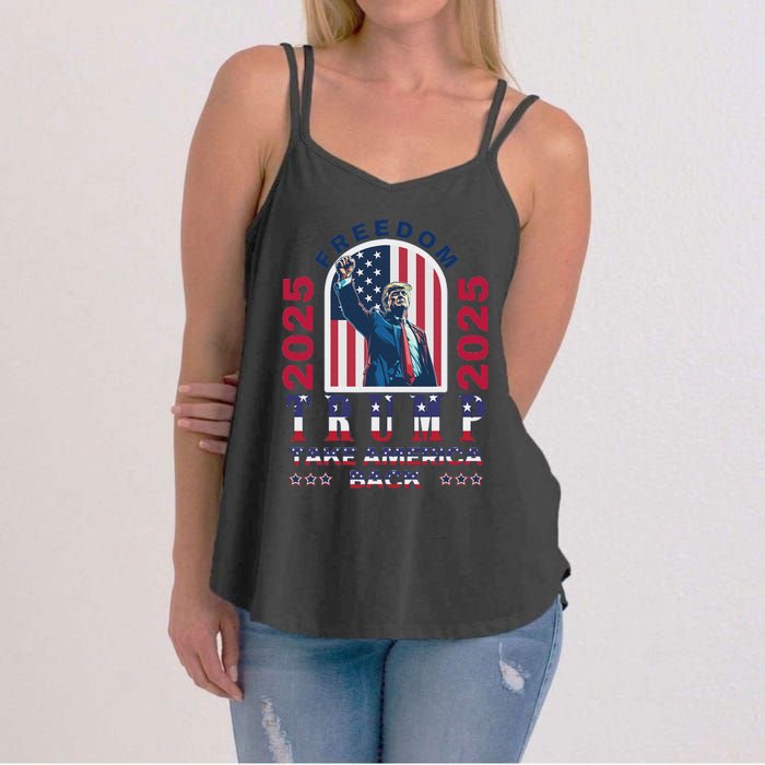 Trump Take America Back 2024  Freedom And Safety Women's Strappy Tank