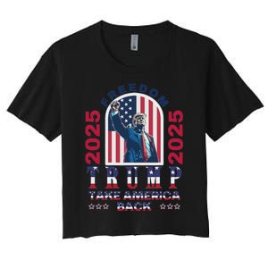 Trump Take America Back 2024  Freedom And Safety Women's Crop Top Tee