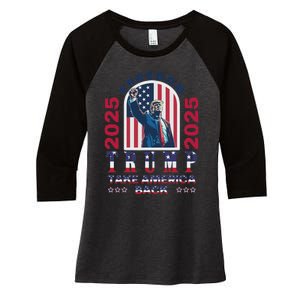 Trump Take America Back 2024  Freedom And Safety Women's Tri-Blend 3/4-Sleeve Raglan Shirt