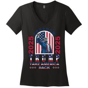 Trump Take America Back 2024  Freedom And Safety Women's V-Neck T-Shirt