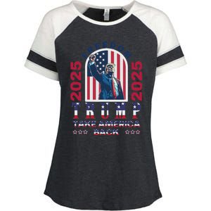 Trump Take America Back 2024  Freedom And Safety Enza Ladies Jersey Colorblock Tee