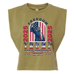 Trump Take America Back 2024  Freedom And Safety Garment-Dyed Women's Muscle Tee