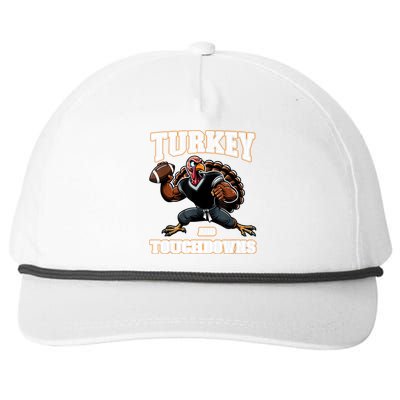 Thanksgiving Turkey And Touchdowns Snapback Five-Panel Rope Hat