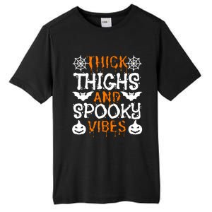 Thick Thighs And Spooky Vibes Halloween Illustration Gift Tall Fusion ChromaSoft Performance T-Shirt