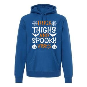 Thick Thighs And Spooky Vibes Halloween Illustration Gift Premium Hoodie