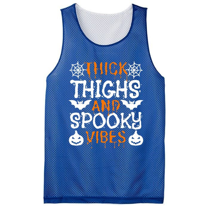 Thick Thighs And Spooky Vibes Halloween Illustration Gift Mesh Reversible Basketball Jersey Tank