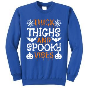 Thick Thighs And Spooky Vibes Halloween Illustration Gift Tall Sweatshirt