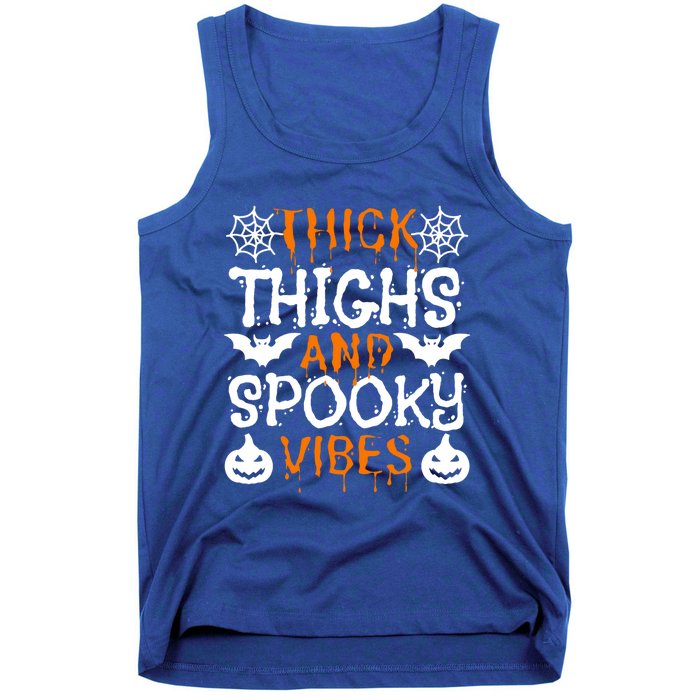 Thick Thighs And Spooky Vibes Halloween Illustration Gift Tank Top