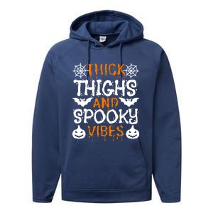 Thick Thighs And Spooky Vibes Halloween Illustration Gift Performance Fleece Hoodie