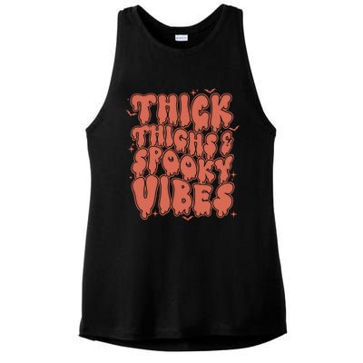 Thick Thighs And Spooky Vibes Great Gift Retro Vintage Halloween Gift Ladies PosiCharge Tri-Blend Wicking Tank