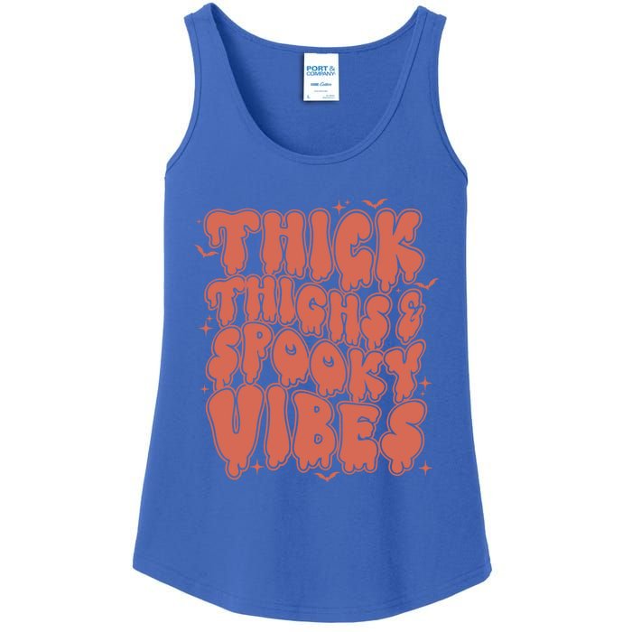 Thick Thighs And Spooky Vibes Great Gift Retro Vintage Halloween Gift Ladies Essential Tank