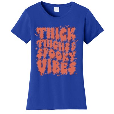 Thick Thighs And Spooky Vibes Great Gift Retro Vintage Halloween Gift Women's T-Shirt