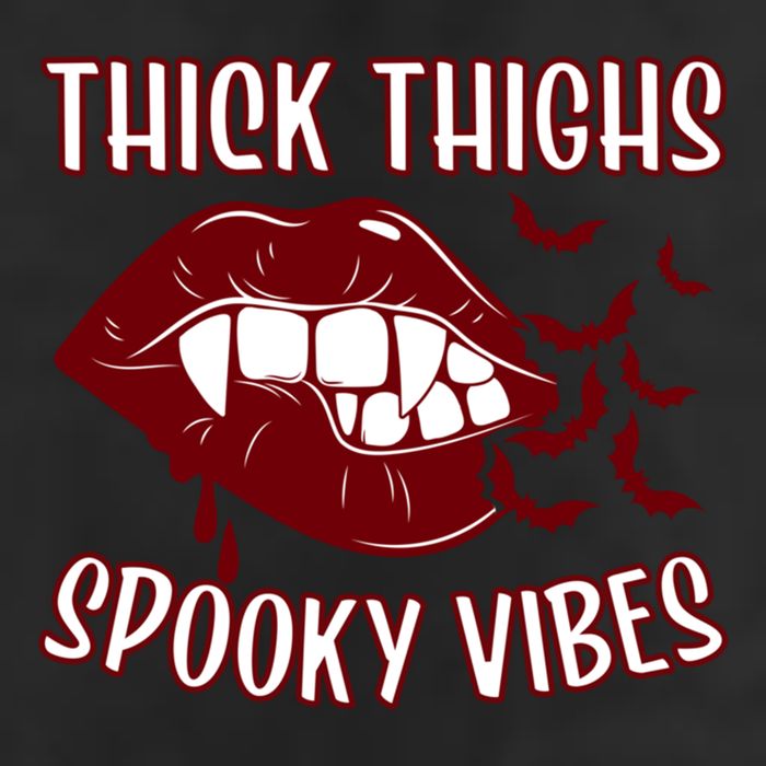 Thick Thighs And Spooky Vibes Vampire Bat Lips Gift Adult Drive Performance Visor