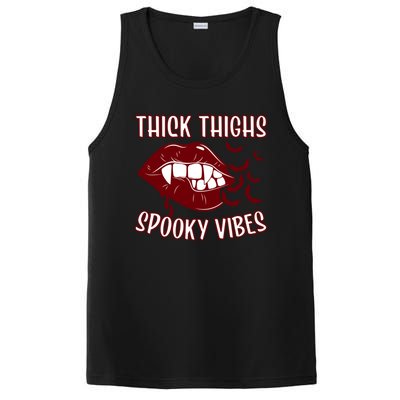 Thick Thighs And Spooky Vibes Vampire Bat Lips Gift PosiCharge Competitor Tank