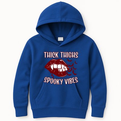 Thick Thighs And Spooky Vibes Vampire Bat Lips Gift Kids Hoodie