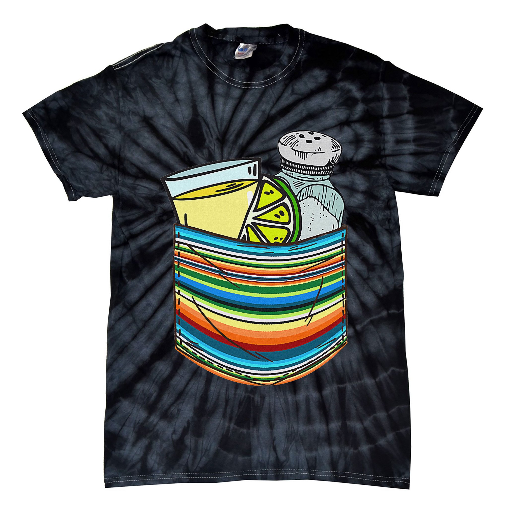 The Three Amigos Tequila Lime Salt Liquor Tie-Dye T-Shirt