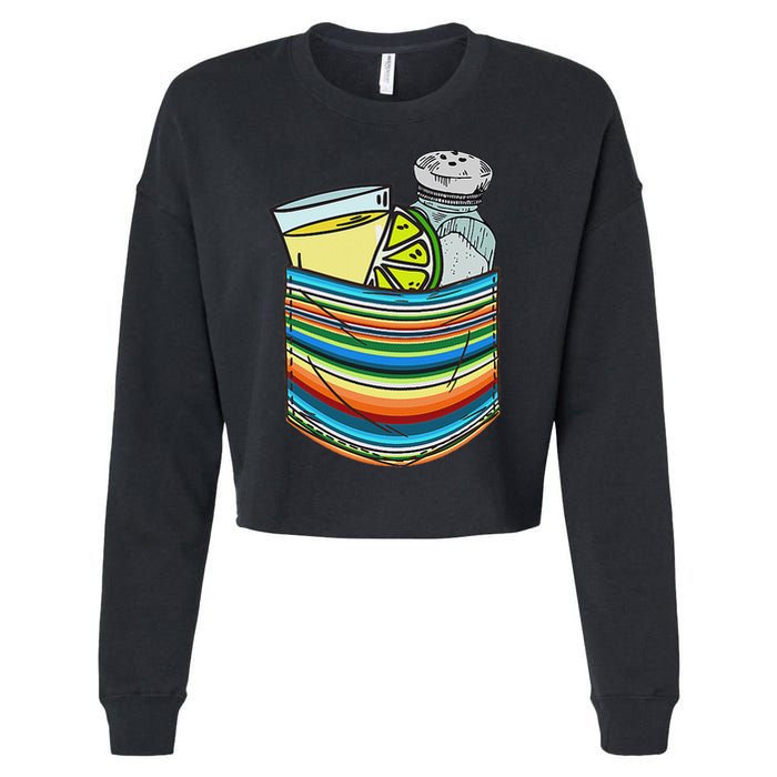 The Three Amigos Tequila Lime Salt Liquor Cropped Pullover Crew