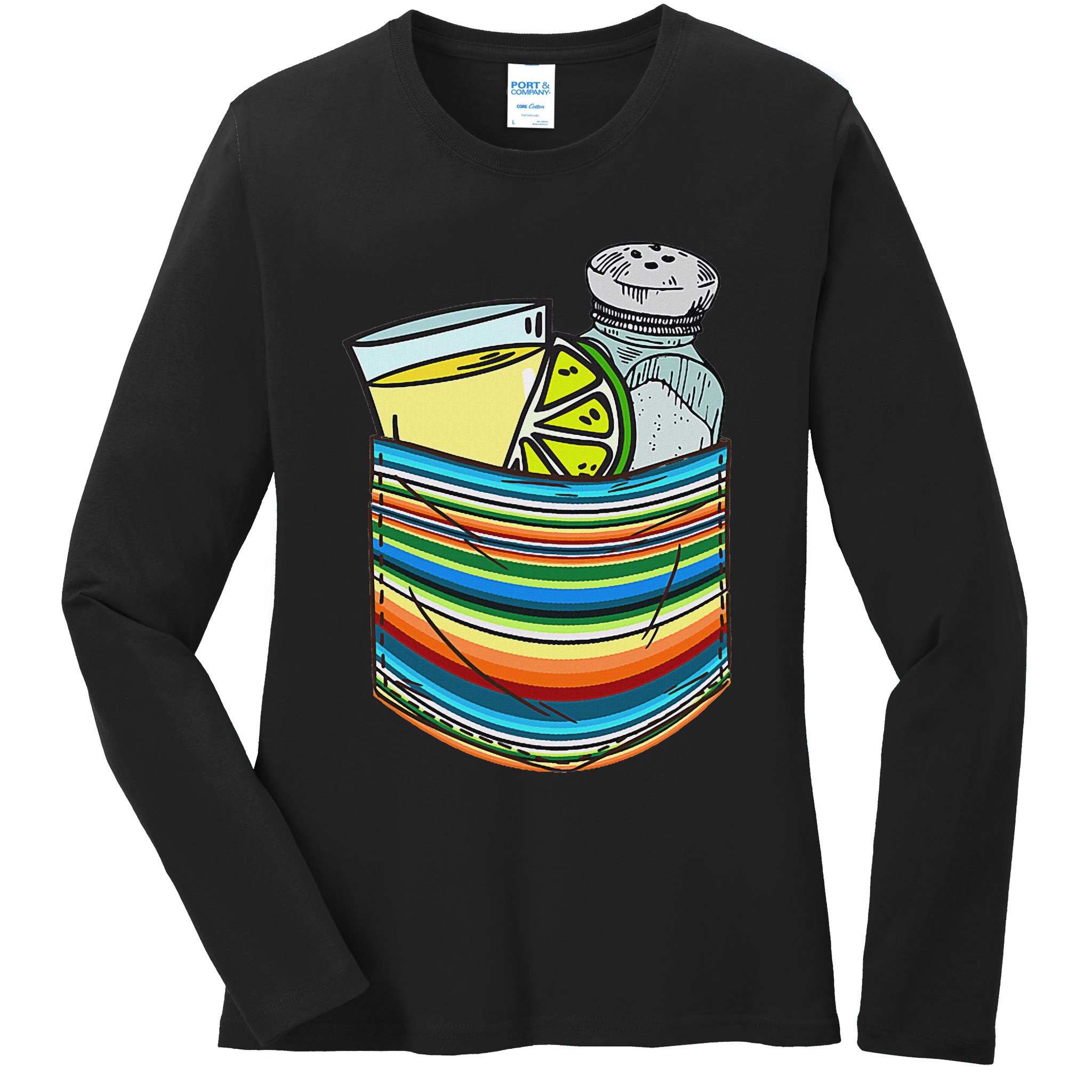 The Three Amigos Tequila Lime Salt Liquor Ladies Long Sleeve Shirt