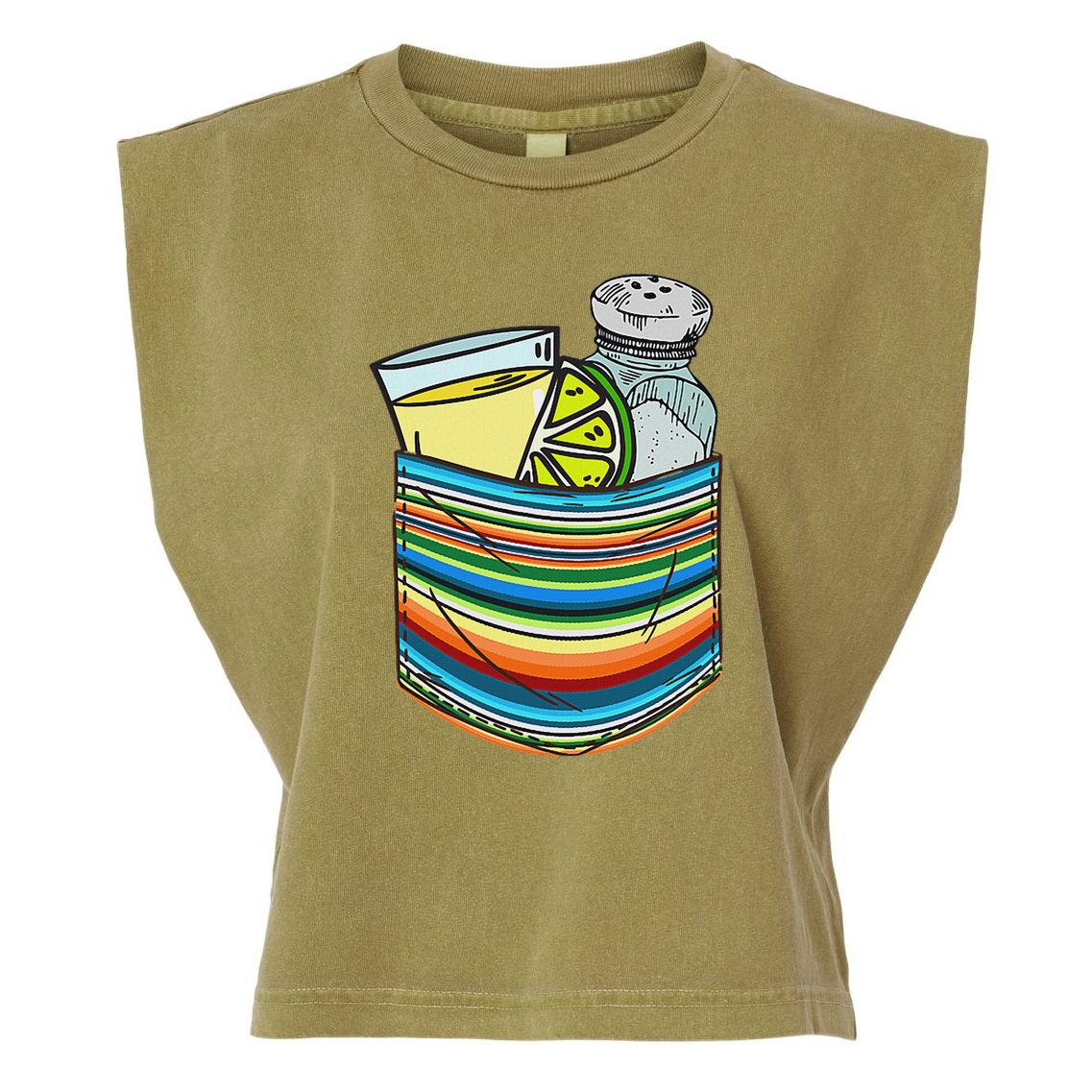 The Three Amigos Tequila Lime Salt Liquor Garment-Dyed Women's Muscle Tee