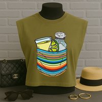The Three Amigos Tequila Lime Salt Liquor Garment-Dyed Women's Muscle Tee