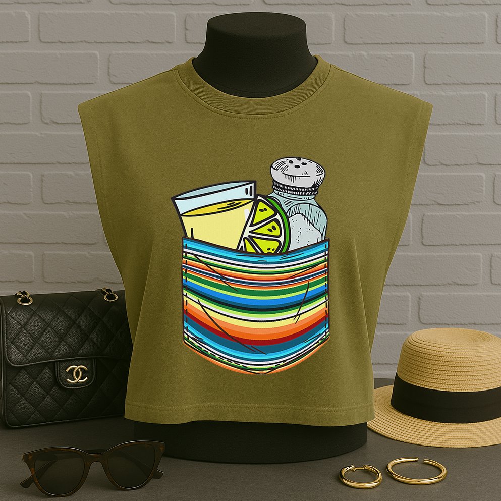 The Three Amigos Tequila Lime Salt Liquor Garment-Dyed Women's Muscle Tee