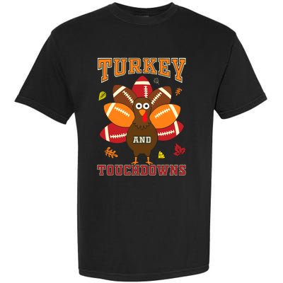 Thanksgiving Turkey And Touchdowns Football Garment-Dyed Heavyweight T-Shirt