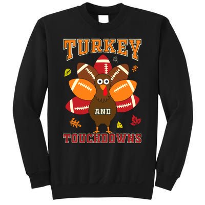 Thanksgiving Turkey And Touchdowns Football Sweatshirt