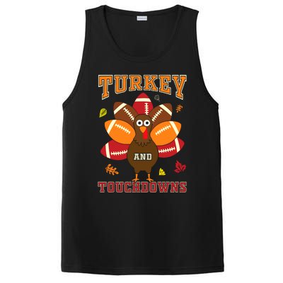 Thanksgiving Turkey And Touchdowns Football PosiCharge Competitor Tank