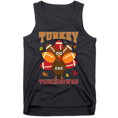 Thanksgiving Turkey And Touchdowns Football Tank Top