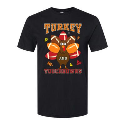 Thanksgiving Turkey And Touchdowns Football Softstyle CVC T-Shirt