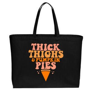 Thick Thighs And Pumpkin Pies Family Thanksgiving Cotton Canvas Jumbo Tote