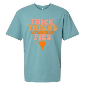 Thick Thighs And Pumpkin Pies Family Thanksgiving Sueded Cloud Jersey T-Shirt