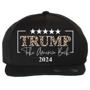 Trump Take America Back 2024 Cheetah Print Election Wool Snapback Cap