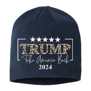 Trump Take America Back 2024 Cheetah Print Election Sustainable Beanie