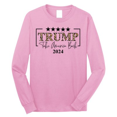 Trump Take America Back 2024 Cheetah Print Election Long Sleeve Shirt