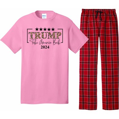 Trump Take America Back 2024 Cheetah Print Election Pajama Set